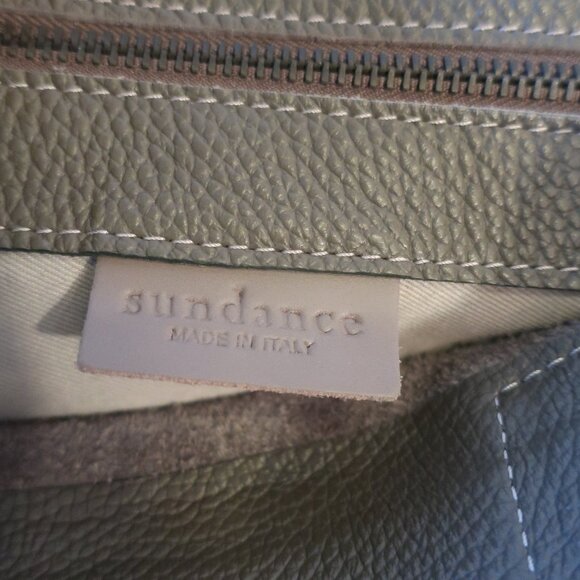 Womens Sundance Brown-Taupe Pebbled Leather Hobo Shoulder Satchel Handbag * - Picture 9 of 11